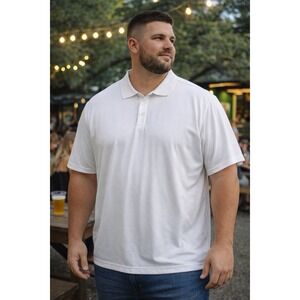 George Mens White Polo Shirt Short Sleeve Performance 3XL 54–56